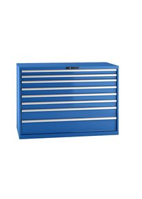 LISTA Ladenkast, plaatstaal, h x b = 1000 x 1431 mm, 8 laden, laadvermogen 75 kg, gentiaanblauw