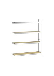 Schulte Estantería amplia, con tableros de aglomerado, altura 2500 mm, anchura útil 2250 mm, estantería de ampliación, profundidad 400 mm