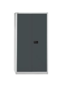 Bisley UNIVERSAL vleugeldeurkast, h x b x d = 1806 x 914 x 400 mm, 3 verzinkte legborden, 4 ordnerhoogtes, lichtgrijs/antraciet