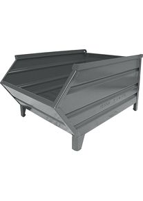 Heson Stapelbak van plaatstaal, met uitneemopening, l x b = 1000 / 800 x 500 mm, grijs, vanaf 10 stuks