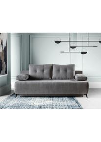 WERK2 , Schlafsofa »Oakland Bettsofa Breite 206cm, Liegefläche 202/145cm, « 2-Sitzer Sofa & Schlafcouch mit Bettkasten , Hellgrau