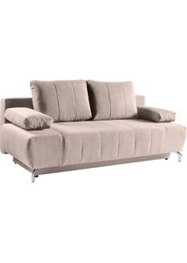WERK2 , Schlafsofa »Troya Bettsofa mit Bettkasten und Federkern, Breite 210cm«, 2-Sitzer Sofa und Schlafcouch mit Federkern & Bettkasten , beige