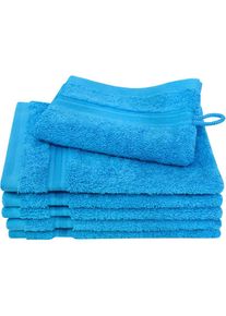 Dyckhoff , Waschhandschuh »Siena«, (Set, 6 tlg.), mit Bordüre , azur