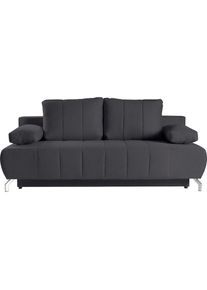 WERK2 , Schlafsofa »Troya Bettsofa mit Bettkasten und Federkern, Breite 210cm«, 2-Sitzer Sofa und Schlafcouch mit Federkern & Bettkasten , antrazit