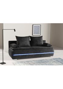 WERK2 , Schlafsofa »Tekla LED, Bettcouch Breite 206cm, Liegefläche 200/140cm, «, 2-Sitzer Schlafcouch mit Bettkasten & stylischer...