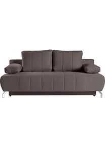 WERK2 , Schlafsofa »Troya Bettsofa mit Bettkasten und Federkern, Breite 210cm« 2-Sitzer Sofa und Schlafcouch mit Federkern & Bettkasten , braun