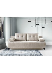 WERK2 , Schlafsofa »Oakland Bettsofa Breite 206cm, Liegefläche 202/145cm, « 2-Sitzer Sofa & Schlafcouch mit Bettkasten , Beige
