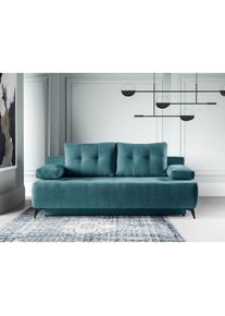 WERK2 , Schlafsofa »Oakland Bettsofa Breite 206cm, Liegefläche 202/145cm, « 2-Sitzer Sofa & Schlafcouch mit Bettkasten , Türkis