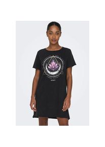 Only , Shirtkleid »ONLLUCY LIFE DRESS S/S JRS NOOS« Sommerkleid , Black Print:LOTUS , N-Gr , XS -N-Gr , XS , Bequemes Shirtkleid aus reiner...