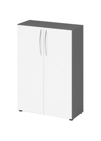 Hammerbacher, Aktenschrank, Schrank 3OH 34,6cm tief BM Graphit/Weiss