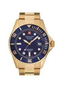 Swiss Alpine Military, Armbanduhr, 7053.1115 Taucheruhr 42mm 10ATM, Gold, (Taucheruhr, 42 mm)