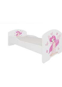 ADRK Furniture, Kinderbett, Bett mit Matratze PEPE GIRL WITH WINGS 140x70 (140 x 70 cm)