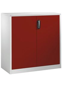 C+P ACURADO bijzetkast voor dossiers, 3 ordnerhoogtes, h x b x t = 1200 x 1200 x 500 mm, lichtgrijs/robijnrood