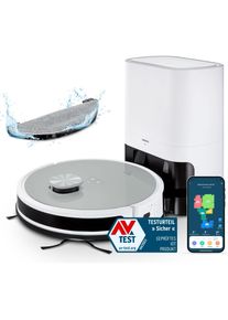 Medion MD 11500 X21 Saug-Wischroboter mit Laser Absaugstation, Staubsauger Roboter, Grau