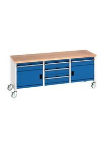 Bott Portable Worktable with Drawers and Cupboard, 2m x 750mm x 840mm, 300kg - 41002133.11V