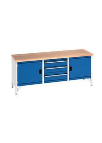 Bott Worktable with Drawers and Cupboard, 2m x 750mm x 840mm, 800kg - 41002055.11V