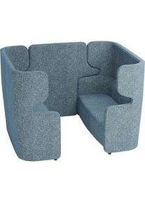 Bisley Akoestische sofa VIVO, 2 tweezitters met hoge rugleuning, middenpaneel, lichtblauw