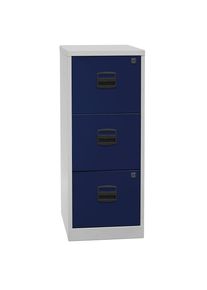 Bisley Hangmappenkast PFA, 3 laden, lichtgrijs/oxfordblauw