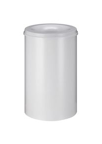 Papelera de seguridad, acero, autoextinguible, capacidad 110 l, H x Ø 720 x 470 mm, cuerpo en blanco / tapa extintora en blanco