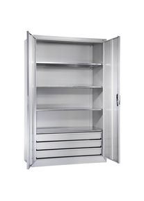 C+P Grote kast extra hoog, h x b = 1950 x 1200 mm, diepte 600 mm, deuren lichtgrijs