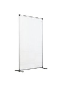 SMIT VISUAL Modulaire scheidingswand, transparant, h x b x d = 1850 x 1250 x 500 mm, aluminium frame, met poten