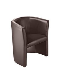 Sillón de club, tapizado de poliuretano, chocolate