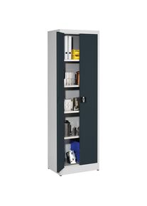 Mauser Armario de puertas batientes para cargas pesadas, H x A 1950 x 600 mm, profundidad 420 mm, gris luminoso / gris antracita