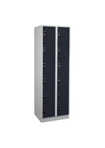 Wolf Zesvoudige locker Stuttgart, 2 compartimenten, lichtgrijs / antraciet