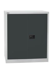 Bisley UNIVERSAL vleugeldeurkast, h x b x d = 1000 x 914 x 400 mm, 1 legbord, 2 ordnerhoogtes, lichtgrijs/antraciet