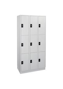 Wolf Drievoudige locker Stuttgart, 3 compartimenten, lichtgrijs / lichtgrijs