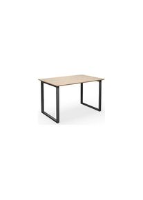 Multifunctionele tafel DUO-O Trend, recht blad, diepte 800 mm, breedte 1200 mm, eikenhout / zwart