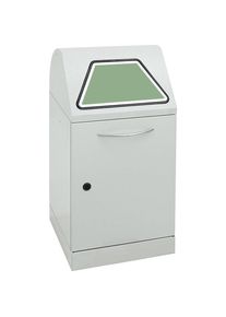 Afvalbak voor kringloopmateriaal, inwerpklep handbediend, inhoud 60 l, met afvalzakhouder, lichtgrijs
