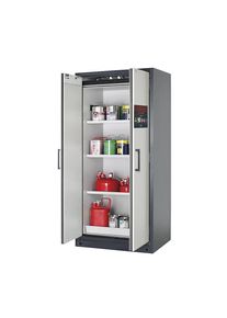 ASECOS Armario resistente al fuego para sustancias peligrosas FM/UL/ULC/tipo 90, 2 puertas, H x A x P 1953 x 893 x 615 mm, gris/gris