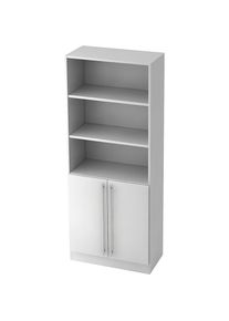 Armario estantería, 2 baldas abiertas, 1 balda detrás de las puertas, blanco