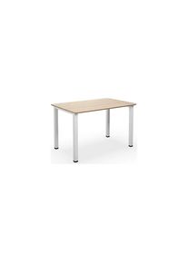 Mesa multiusos DUO-U Trend, tablero recto, esquinas redondeadas, profundidad 800 mm, anchura 1200 mm, roble, blanco