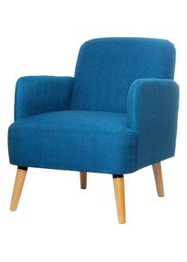 meet Sillón BROOKS, patas de madera maciza, azul