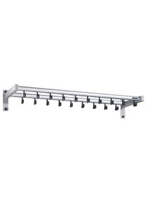 Wandgarderobe, mit Hutablage, 19 Mantelhaken, ohne Kleiderbügel, silber eurokraft pro