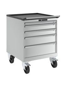 LISTA Ladekast, verrijdbaar, b x d = 717 x 725 mm, 5 laden, lichtgrijs