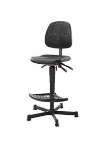 meychair Werkdraaistoel, bekleding met PU-schuim, gasveer-hoogteverstelling, met voetglijders en voetsteun, hoogteverstelling 570 - 820 mm