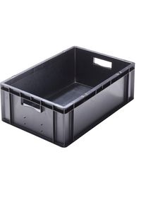ESD-stapelbak van polypropyleen, uitwendige l x b x h = 600 x 400 x 210 mm, inhoud 40 l, VE = 2 stuks