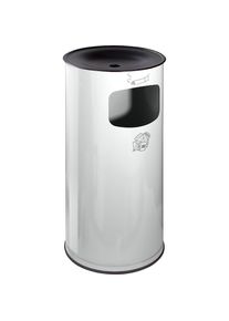 Var Veiligheidscombi-asbak, plaatstaal, inhoud 44 l, h x Ø = 710 x 355 mm, lichtgrijs