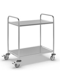 Kongamek Carrito de servicio de acero inoxidable, L x A x H 710 x 400 x 805 mm, con 2 pisos
