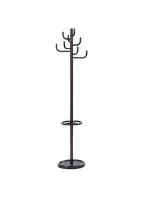 Garderobenständer, Höhe 1700 mm, Ø 450 mm, 8 Mantelhaken, schwarz