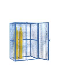 eurokraft pro Gasflessenbox, 1850 mm hoog, met borgketting voor flessen, lichtblauw RAL 5012