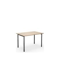 Multifunctionele tafel DUO-C Trend, recht blad, diepte 800 mm, breedte 1200 mm, eikenhout / zwart