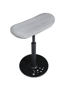 Topstar Kruk SITNESS H, model H2, met skateboardzitting, textielbekleding grijs patroon, zool grijs