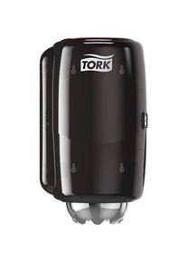 Tork Hand- en poetsdoekdispenser, met binnenafrolling, h x b x d = 333 x 193 x 172 mm, zwart / rood