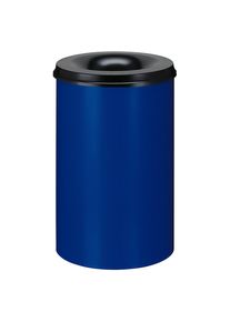 Veiligheidsprullenbak, staal, zelfdovend, inhoud 110 l, h x Ø = 720 x 470 mm, bak blauw / zelfdovend deksel zwart