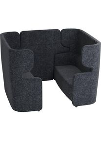 Bisley Akoestische sofa VIVO, 2 tweezitters met hoge rugleuning, middenpaneel, donkergrijs