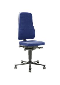 bimos Werkdraaistoel All-in-One, met wielen, textielbekleding, blauw